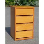 A set of teak drawers.