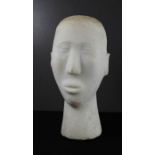 African Art: a marble carved African head, Zambia 1969.