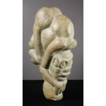 Thomas Mukorobgwa (b.1924, Rhodesian): 'Telepathy', carved Shona sculpture. [Provenace: National