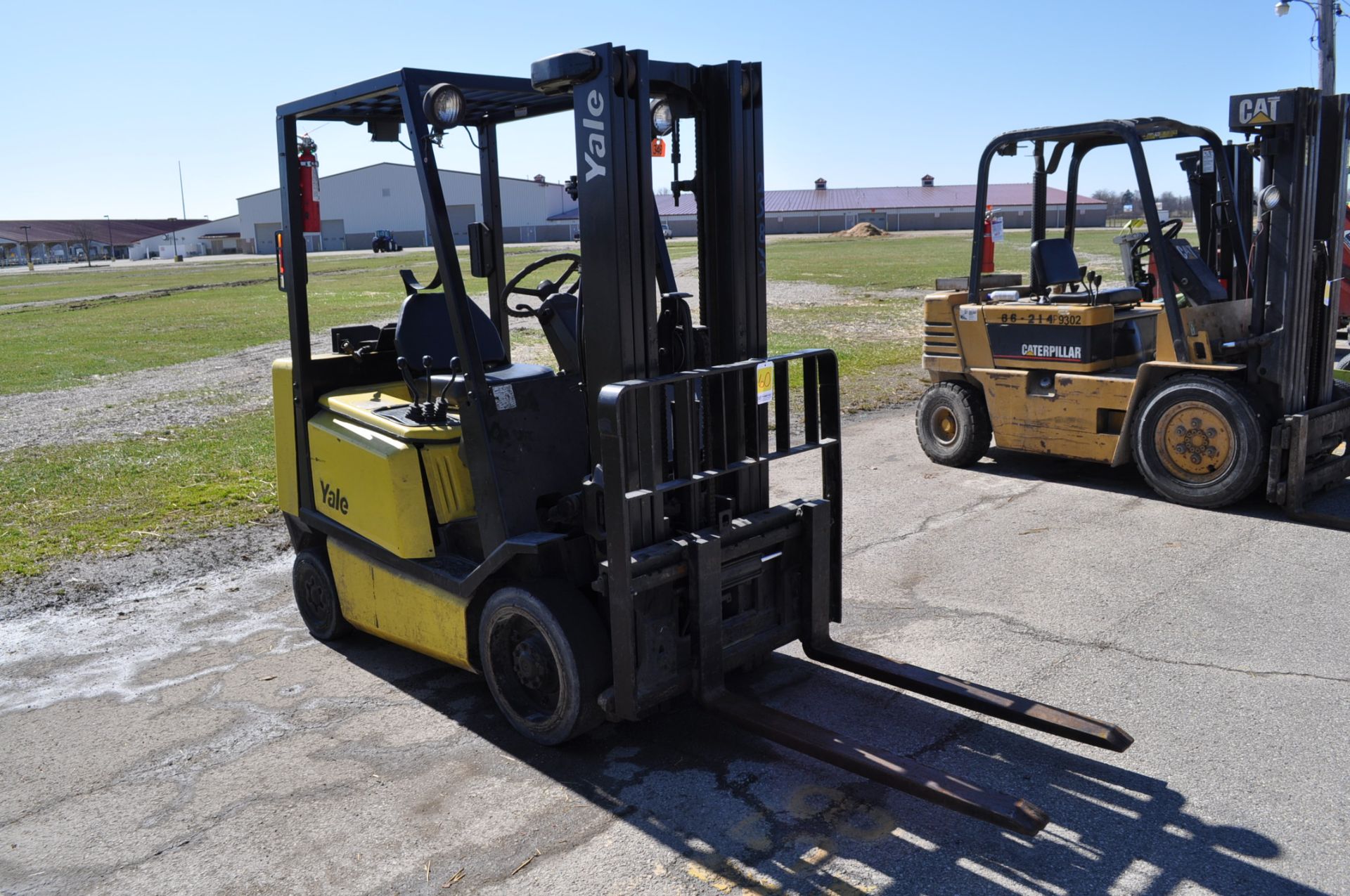 Yale LP fork lift, 7626 hrs, 3 stage, sideshift, SN E187V16107Y - Image 5 of 11