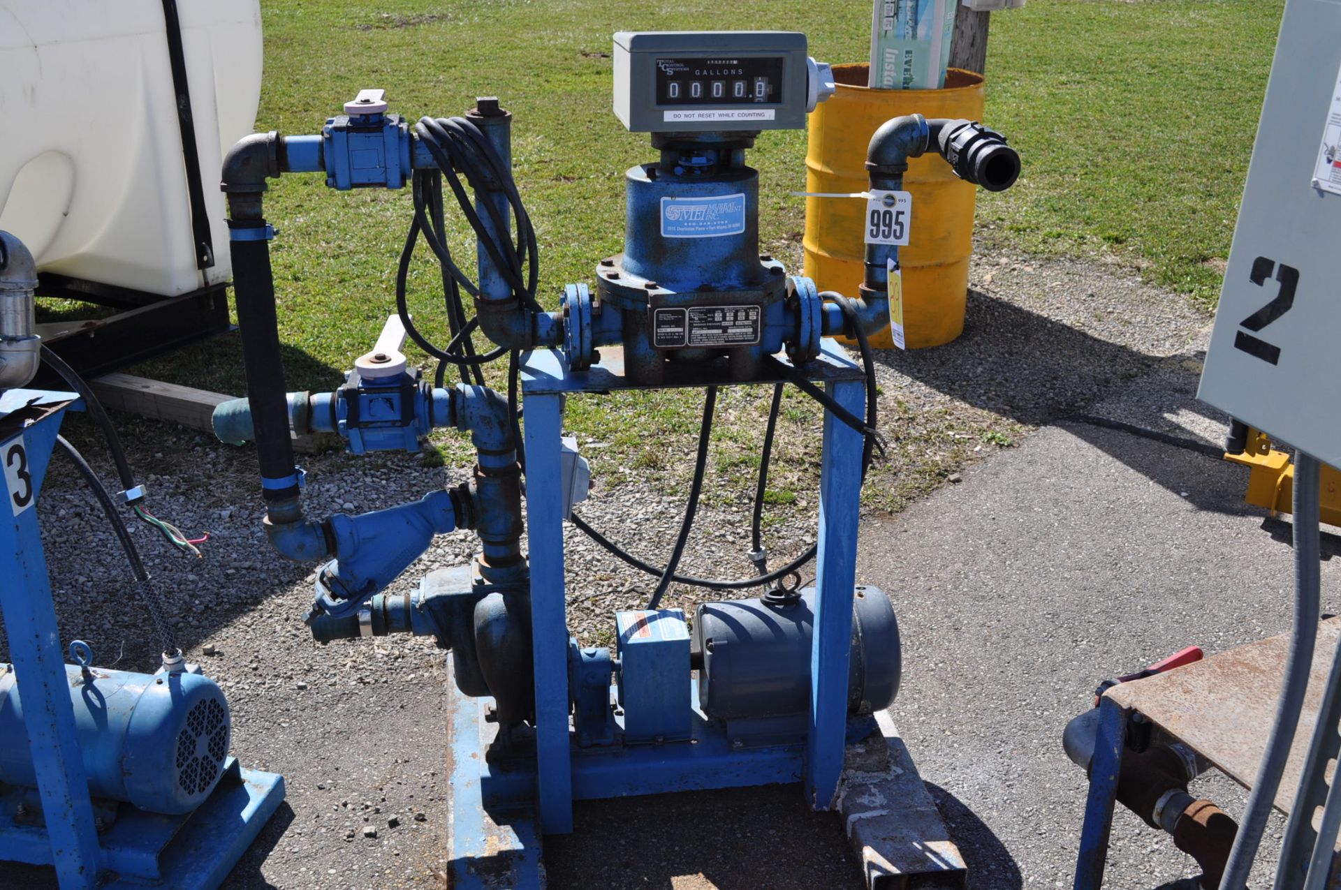 Electric drive chemical transfer pump, 5 hp single phase, with meter - Image 2 of 2