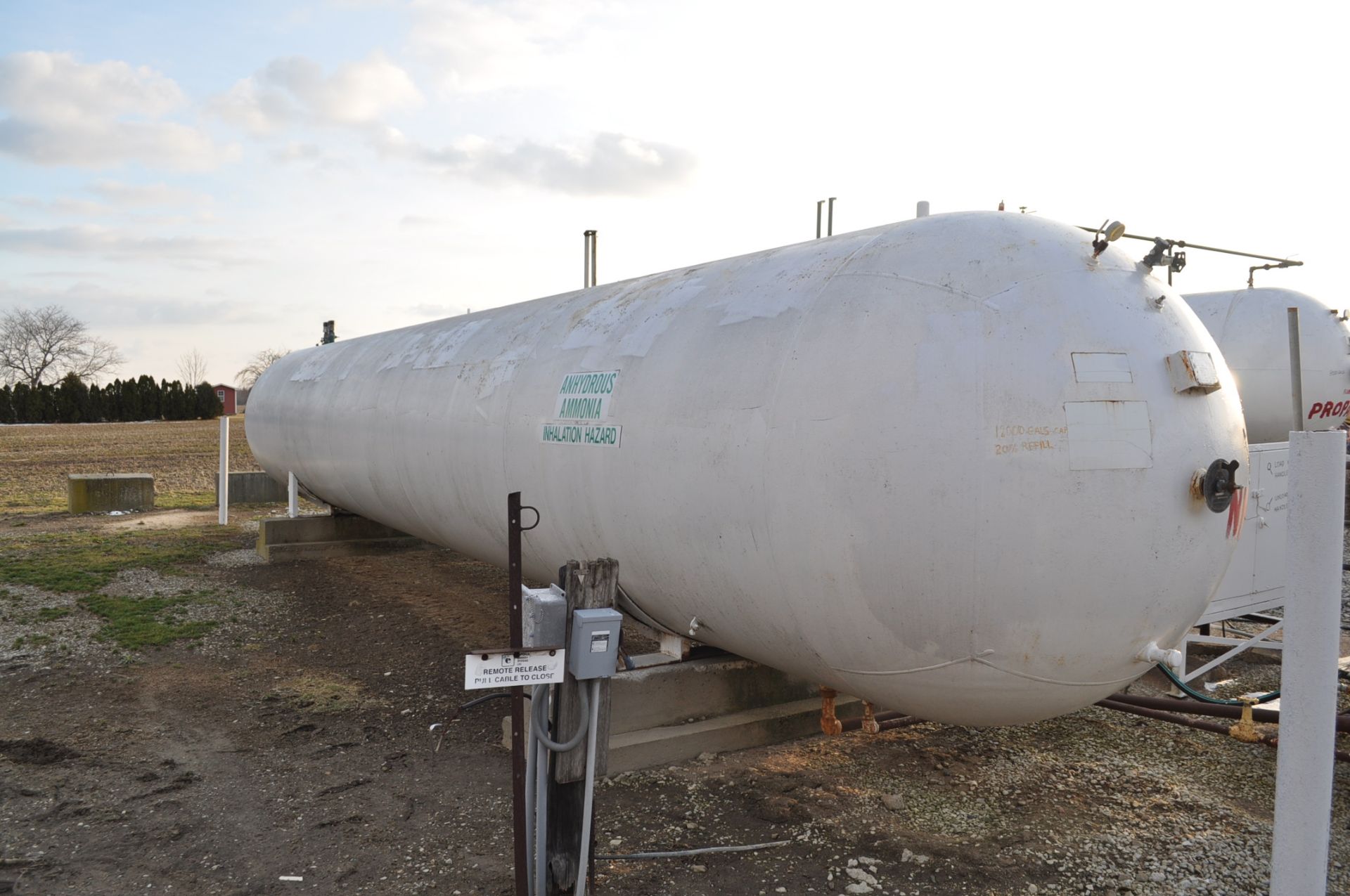 12,000 gal horizontal NH3 storage tank, Current state inspection, sells with Vapor pump, 30 day - Image 4 of 10