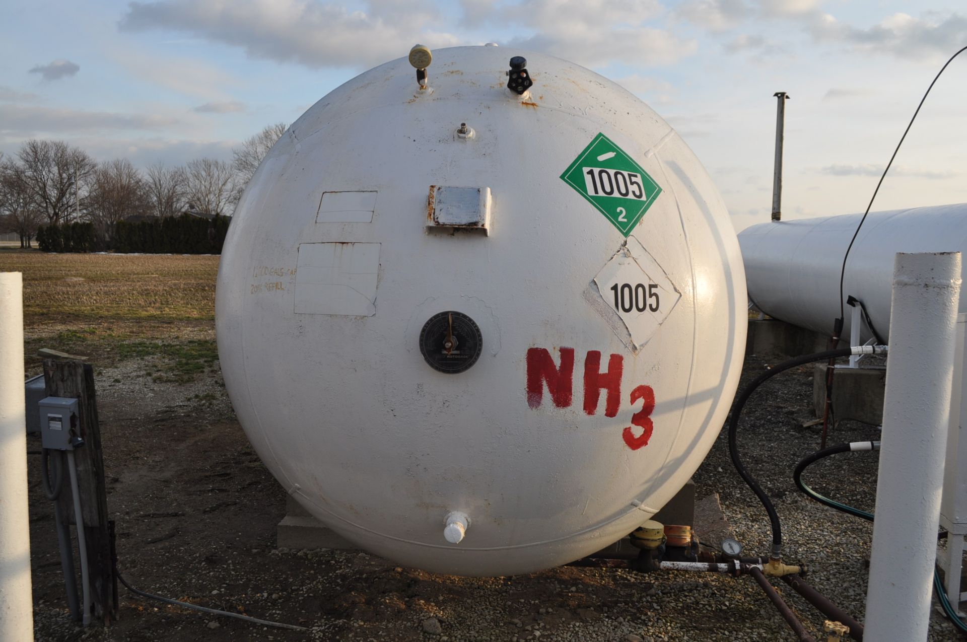 12,000 gal horizontal NH3 storage tank, Current state inspection, sells with Vapor pump, 30 day - Image 3 of 10