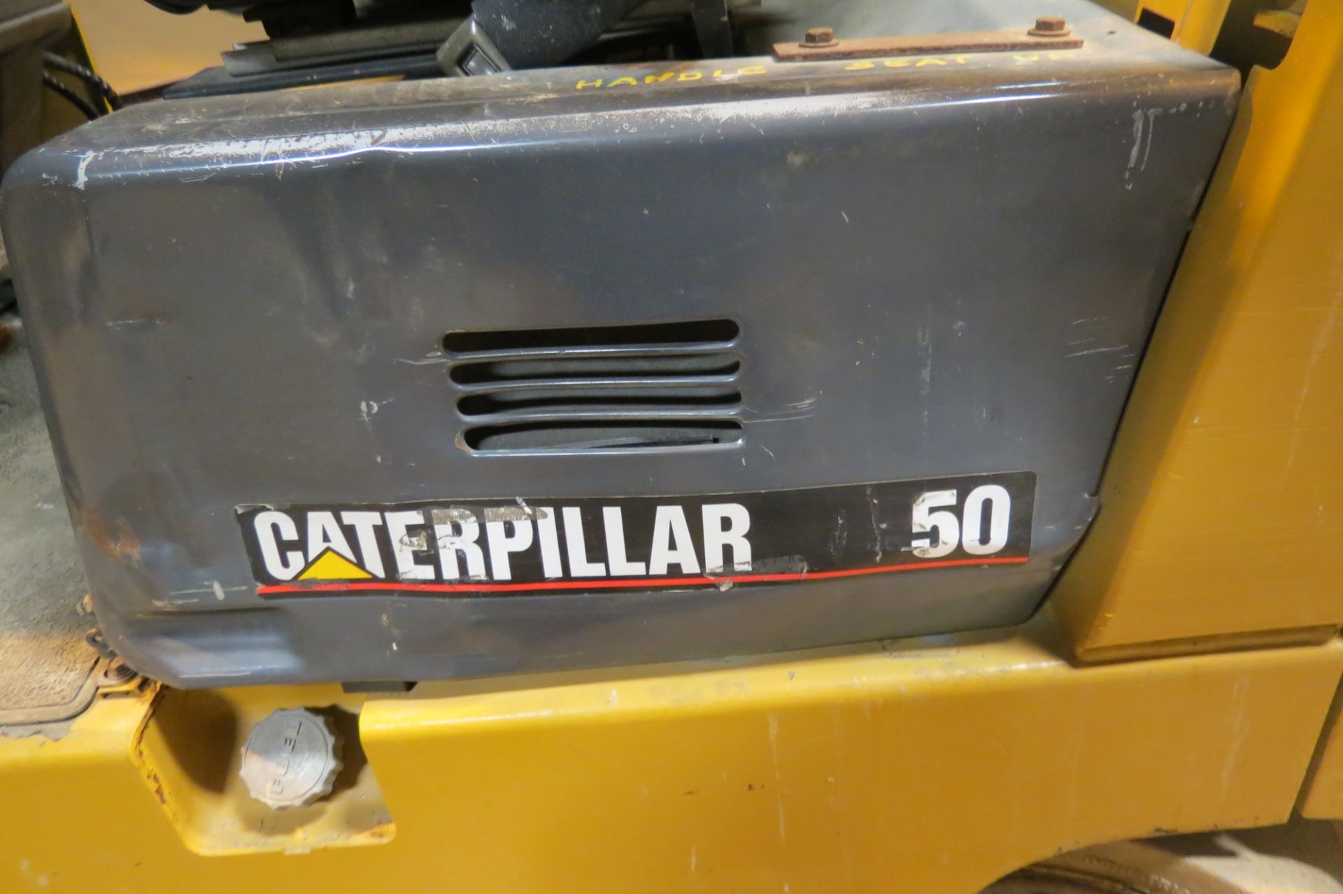Cat T80D forklift, 8000 lb cap, 3 stage mast, solid tired, LP, sells with LP tank - Image 3 of 11