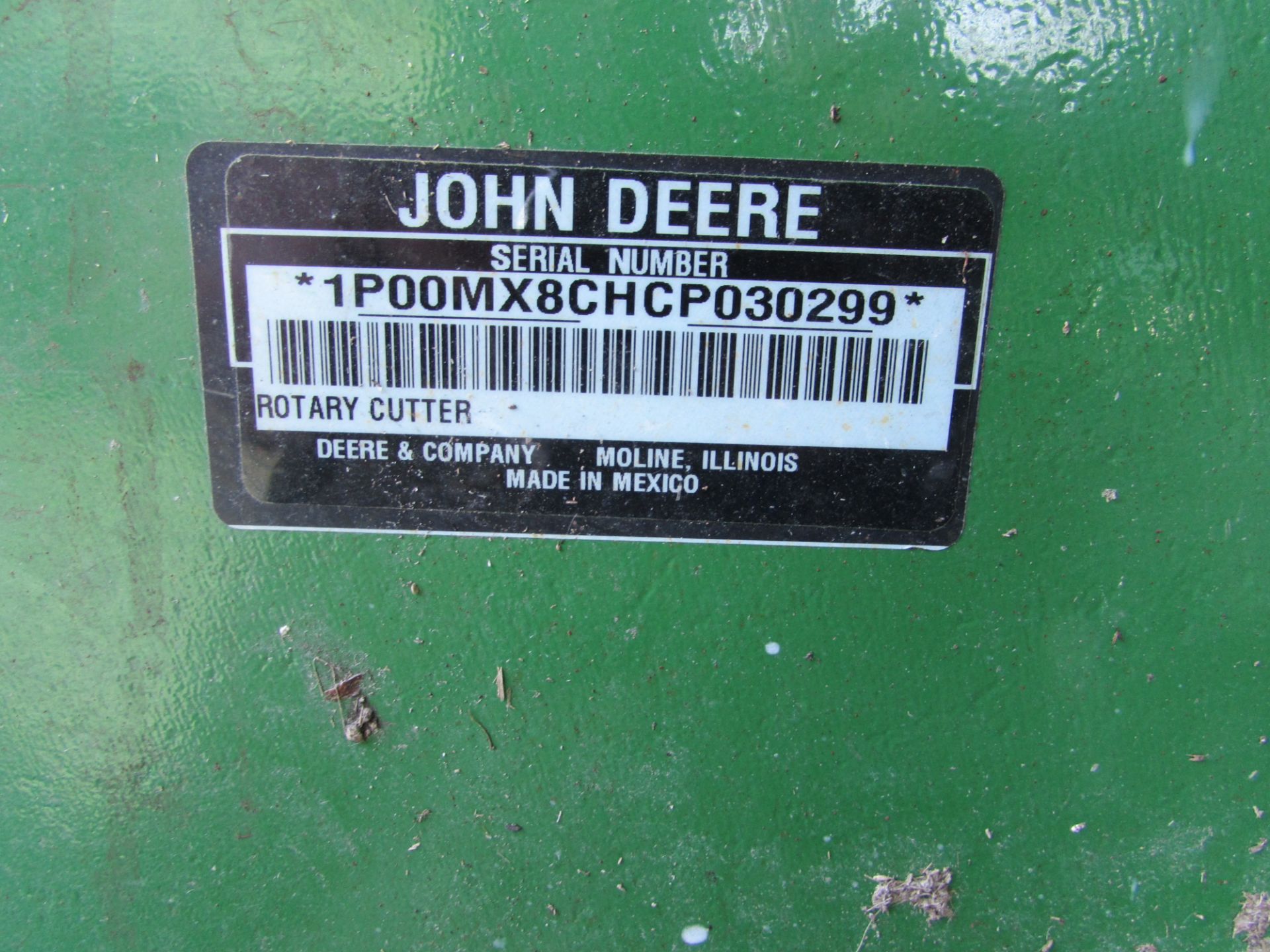 John Deere MX8 rotary mower, 3pt., chain guards, stump jumpers, 540 pto., SN-1P00MX8CHCP030299, - Image 4 of 4