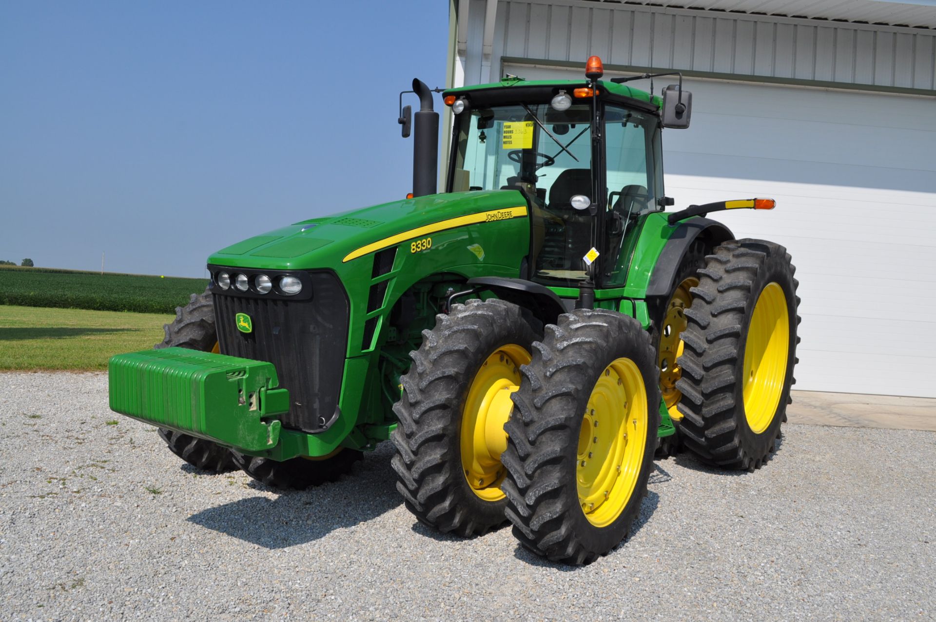 John Deere 8330 tractor, MFWD, CHA, 480/80R50 duals, 380/80R38 front duals, IVT, ILS, 3 pt, quick