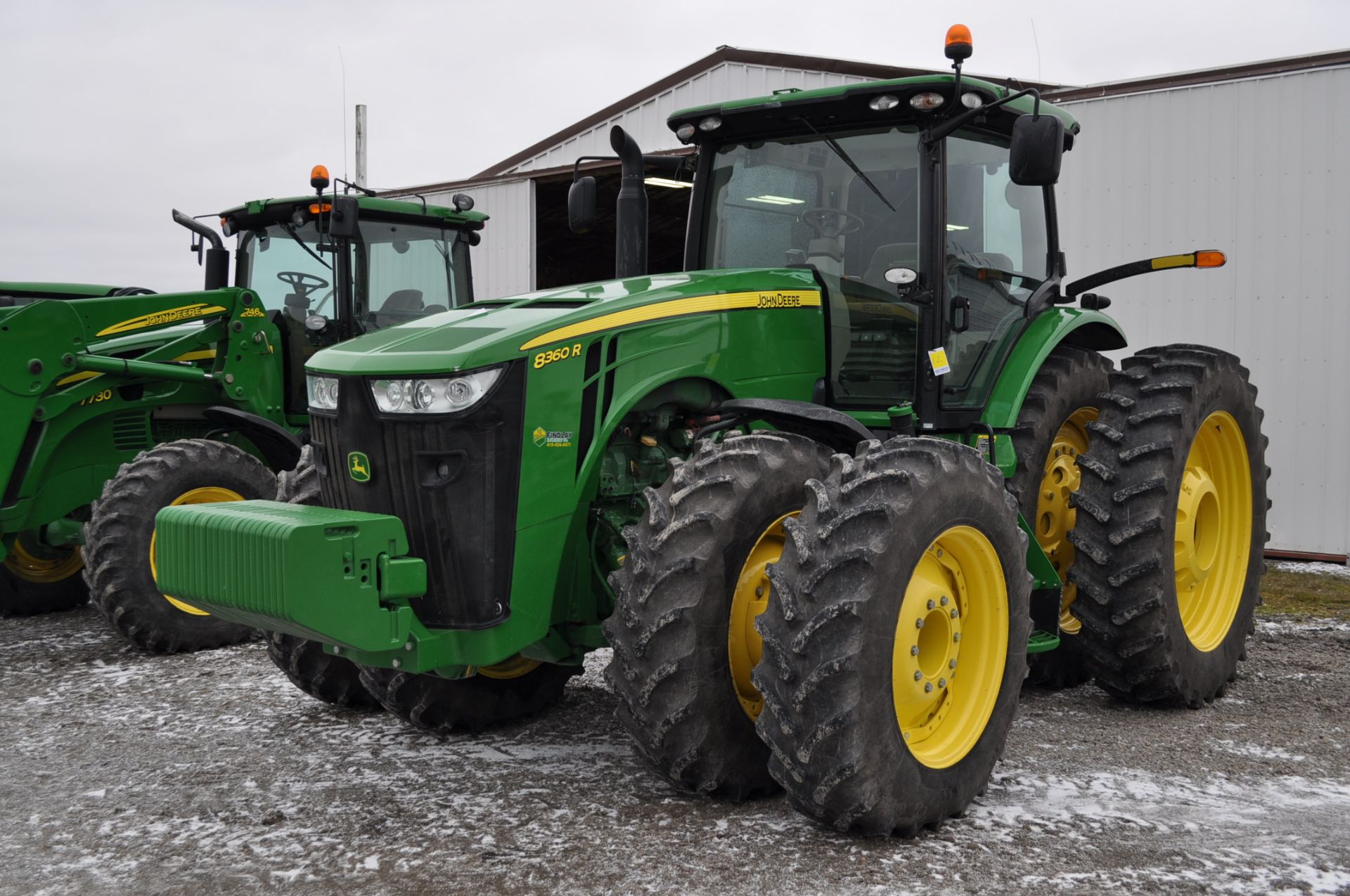 John Deere 8360R MFWD tractor, 480/80R50 rear duals, 420/85 R34 front duals, IVT, ILS, active