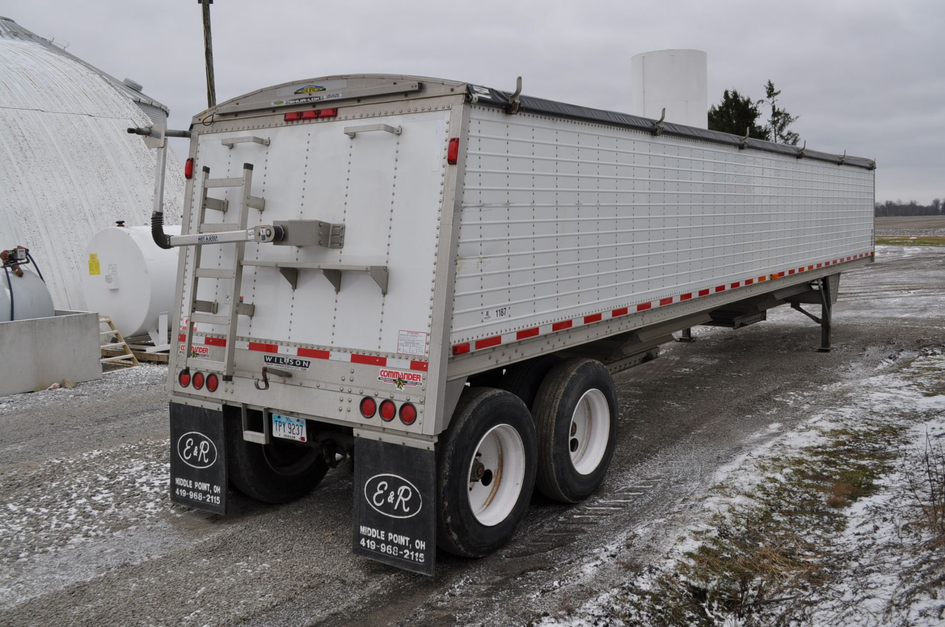 40’ 2002 Wilson Commander alum hopper bottom trailer, Shur-Co 4500 electric tarp, Shur-Co ProTrap - Image 3 of 15