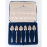 Set of six oar pattern teaspoons monogrammed A,