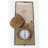 18ct yellow gold open face pocket watch by J W Benson of London with keyless winder,