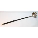 Silver toddy ladle, plain circular, with baleen handle, Glasgow 1821.