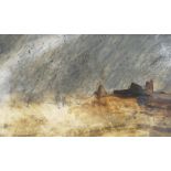 R. HALL (CONTEMPORARY) Rainstorm Signed and dated '91, mixed media, 16cm x 25.5cm.