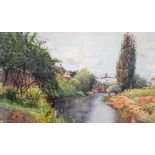 MARCUS HOLMES (1875 - 1951) Riverscape Signed lower left, watercolour, 32cm x 50cm.