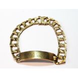 9ct gold identity curb bracelet, 28.5g.