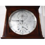 Victorian regulator longcase timepiece with silvered 13in dial inscribed, 'Hamilton & Inches,