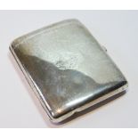 Silver cigarette case, curved, with enclosed ends to each side, Deakin & Francis, Birmingham 1900.