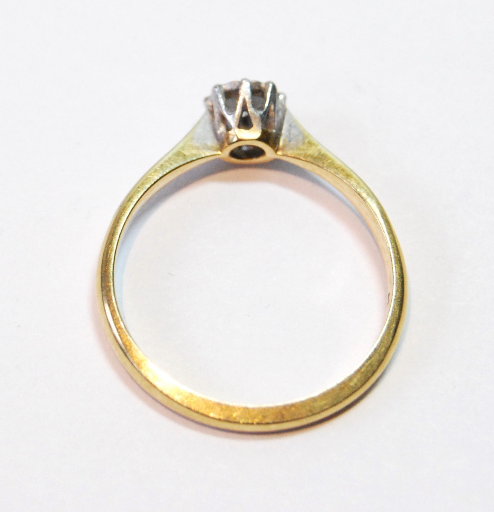Diamond solitaire ring, the brilliant approximately .25ct, illusion-set, '18ct Plat', size M. - Image 2 of 3