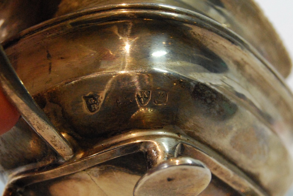 Pair of silver mustard pots of Regency style, rectangular, upon scalloped feet, Nathan & Hayes, - Image 2 of 2