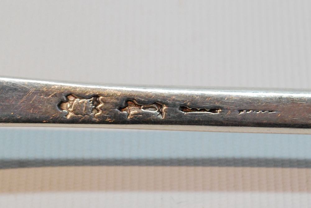 Silver serving spoon, crested, maker's mark undecipherable, 1751, 35cm, 5½oz. - Image 2 of 3
