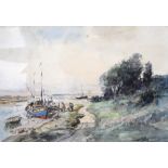 COX Fishing boats in an estuary Signed in pencil, watercolour, 29.5cm x 41.5cm, and another.