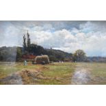 CRESWICK BOYDELL ARCA (FL 1889 - 1916) Hay Time Shere Signed lower left, oil on canvas, 25cm x 40.