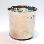 Silver plain beaker of slightly flared shaped form, Dublin 1971, 8cm, 6½oz.