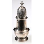 Silver baluster caster of mid 18th century style by Wakeley & Wheeler, 1974.