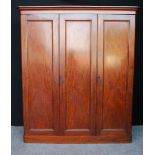 Victorian mahogany triple-door wardrobe,