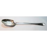 Silver serving spoon, crested, maker's mark undecipherable, 1751, 35cm, 5½oz.