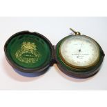 Pocket aneroid altimeter by Negretti & Zambra, no. 9120, gilt brass, in original carrying case.