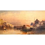 ATTRIBUTED TO CHARLES WHYMPER (FL 1881 - 1892) Harbour scene Signed with monogram lower left,