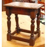 19th century oak joint stool,