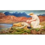 HELEN THORNYCROFT (1848 - 1937) Death of a Saint Signed and dated 1880 lower left, watercolour,
