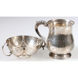 Silver christening mug of 18th century baluster style, hallmarked 1919,