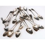 Set of six silver teaspoons, chased with arabesques, by Walker & Hall, Sheffield 1887,