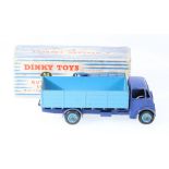 Dinky Toys 511 Guy 4 ton lorry, 2nd type cab with blue cab and chassis, mid blue back and hubs,