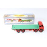 Dinky Supertoys 902 Foden flat truck, 2nd type cab with cherry red cab, wings, hubs and chassis,