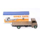 Dinky Toys 512 Guy flat truck, 1st type cab with khaki cab and flatbed,