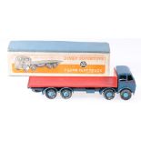 Dinky Toys 502 Foden flat truck, 1st type cab with dark blue cab, wings and chassis,