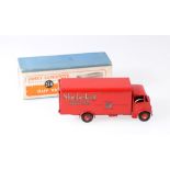 Dinky Toys 514 Guy van Slumberland, 1st type cab with red cab and body, ridged hubs,