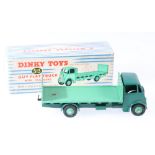 Dinky Toys 513 Guy flat truck with tailboard, 1st type cab with dark green cab and chassis,