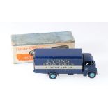 Dinky Toys 514 Guy van Lyons, 1st type cab with dark blue body, mid blue ridged hubs,