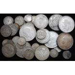 United Kingdom. Collection of pre-1947 silver coins. 191.4g.