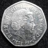 United Kingdom. Fifty pence. Elizabeth II. 2009. 'Kew Gardens'.