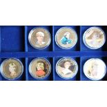 Cook Islands. The Diana, Princess of Wales collection 1 dollar. Seven coins with pad prints.