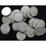 United Kingdom. Collection of pre-1947 silver florins. 324.4gm.