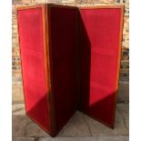 Late Victorian three fold screen, each panel with baize lining.