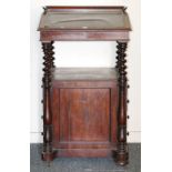 19th century mahogany desk with ledge back, above slope writing bureau style top,