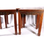 Set of four late 19th century and early 20th century hardwood tables,