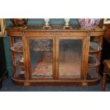 VIctorian walnut and rosewood banded credenza with gilt metal mounts,